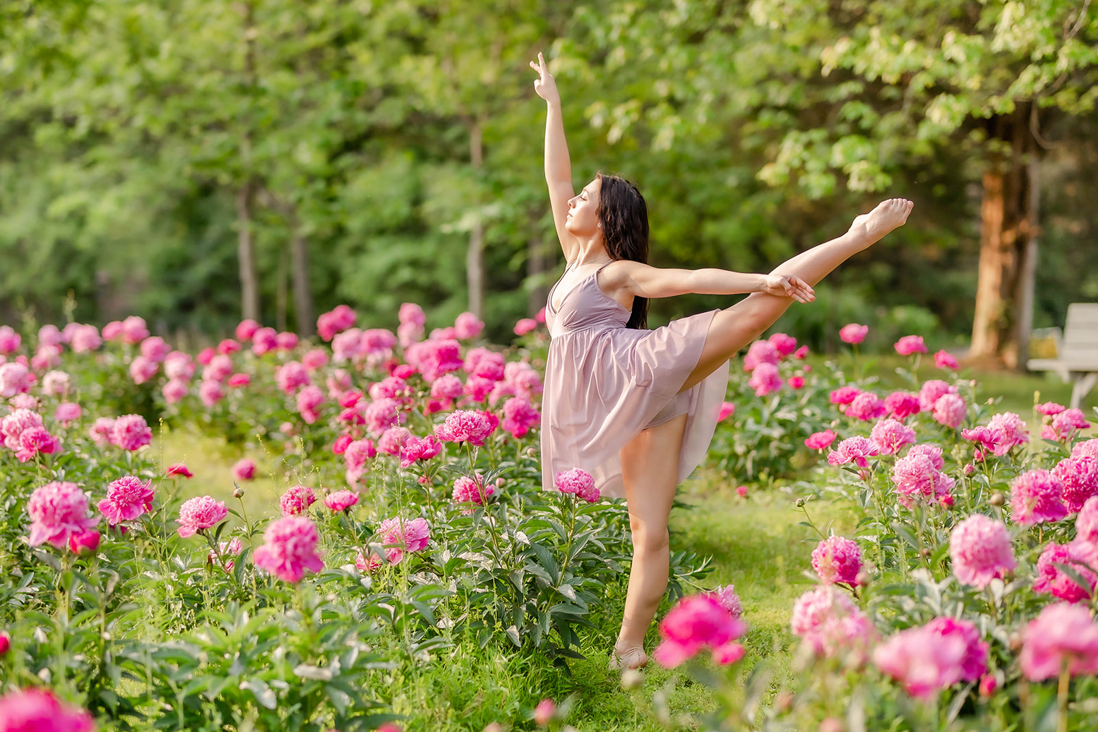 ballerina in field of flowers, heather osteen photography